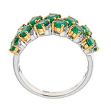 Emerald & Diamond Ring in 18K White Gold