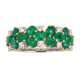 Emerald & Diamond Ring in 18K White Gold