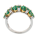 Emerald & Diamond Ring in 18K White Gold