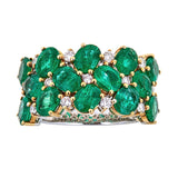 Emerald & Diamond Ring in 18K White Gold