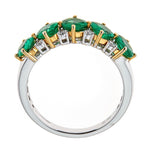 Emerald & Diamond Ring in 18K White Gold