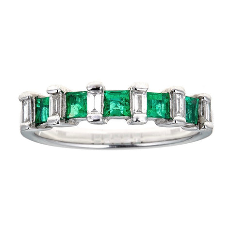 Emerald & Diamond Ring in Platinum
