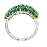 Emerald & Diamond Ring in 18K White Gold