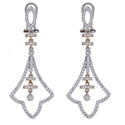 14K Two-Tone Gold & Diamond Earrings