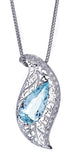 Aquamarine & Diamond 14K White Gold Pendant