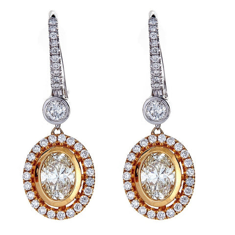 18K Two-Tone Gold & Diamond Earrings