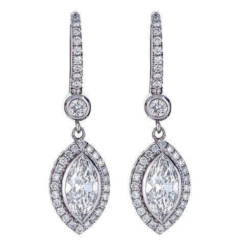 18K White Gold & Diamond Earrings