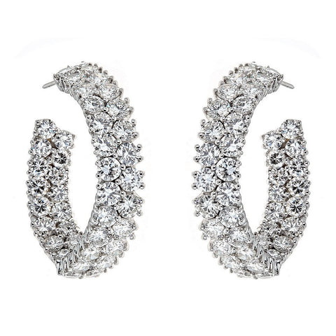 18K White Gold & Diamond Earrings