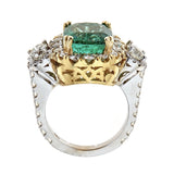 Emerald & Diamond Ring in 18K Two-Tone Gold