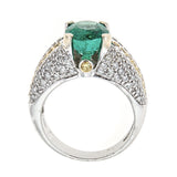 Emerald & Diamond Ring in 14K White Gold