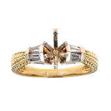 18K Yellow Gold and Diamond Engagement Ring