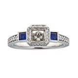 Ritani Platinum Diamond & Sapphire Engagement Ring