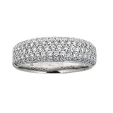 Diamond Studded 14K White Gold Band Ring