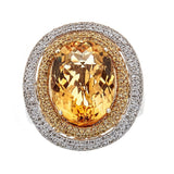 Natalie K. Citrine, Yellow Sapphire & Diamond 14K White Gold Ring