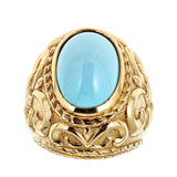 Persian Turquoise 18K Yellow Gold Ring
