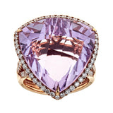 Amethyst & Diamond Ring in 14K Rose Gold