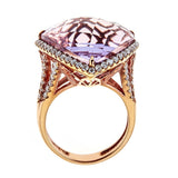 Amethyst & Diamond Ring in 14K Rose Gold