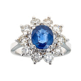 Sapphire & Diamond 14K White Gold Ring