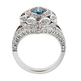 Blue Diamond & White Diamond 18K White Gold & Ring