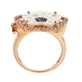 Zoccai Mother of Pearl, Black & White Diamond 18K Rose Gold Ring