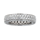 Diamond Studded 18K White Gold Band Ring