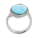 ZYDO Persian Turquoise & Diamond 18K White Gold Ring