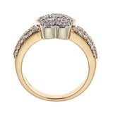 18K Yellow Gold & Diamond Flower Ring