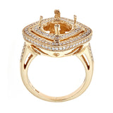 14K Yellow Gold & Diamond Ring Setting