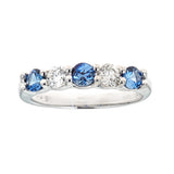 Sapphire & Diamond Ring in 18K White Gold