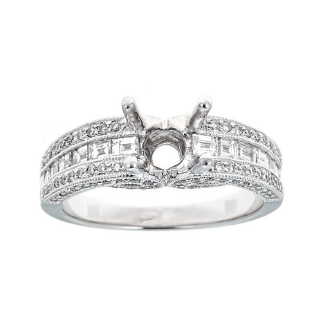 14k White Gold and Diamonds Ring