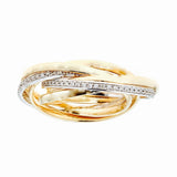 14k Yellow Gold and Diamonds Rolling Ring