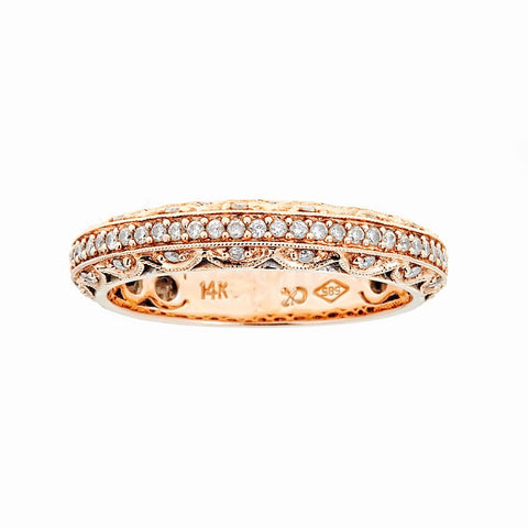 14k Rose Gold and Diamonds Ring
