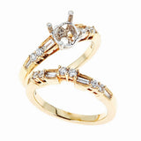 Natalie K 14k Yellow Gold and Diamonds Wedding Set