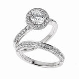 Natalie K. 18K White Gold Engagement & Wedding Ring Set