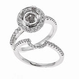 Natalie K. 18K White Gold Engagement & Wedding Ring Set