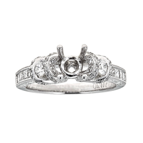 14K White Gold & Diamond Engagement Ring