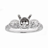 Natalie K 14k White Gold and Diamonds Engagement Ring