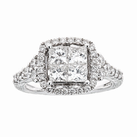 14K White Gold & Diamond Ring