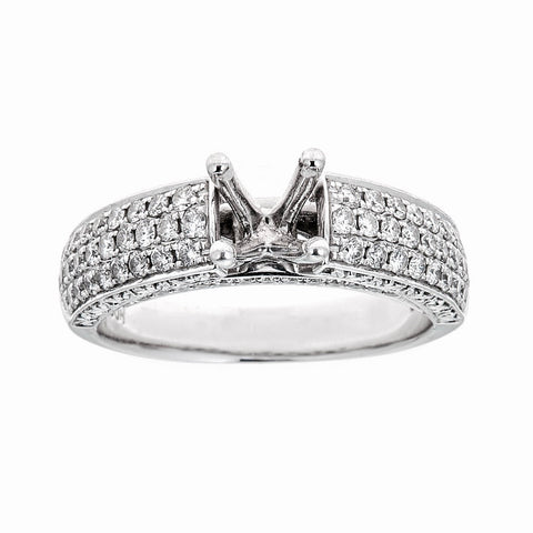 14k White Gold and Diamonds Engagement Ring