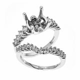 Natalie K 14k White Gold and Diamonds Wedding Set