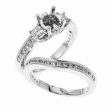 Natalie K 14k White Gold and Diamonds Wedding Set