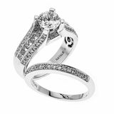 Natalie K. 14K White Gold Engagement & Wedding Ring Set