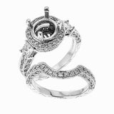 14k White Gold and Diamonds Wedding Set