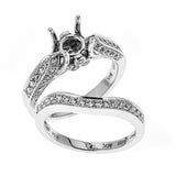14k White Gold and Diamonds Wedding Set