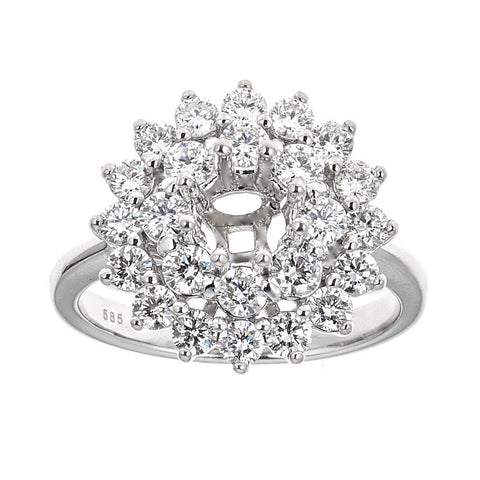 Classic 14K White Gold & Diamond Engagement Ring