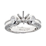Unique 18K White Gold Engagement Ring