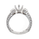 Unique 18K White Gold Engagement Ring
