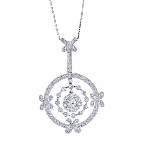 18K White Gold and Diamonds Necklace