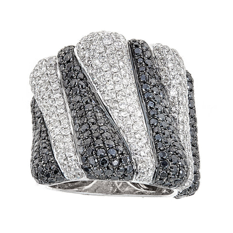 Natalie K. Black & White Diamond 14K White Gold Ring