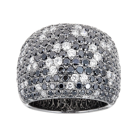 Zoccai Black & White Diamond 18K White Gold Ring